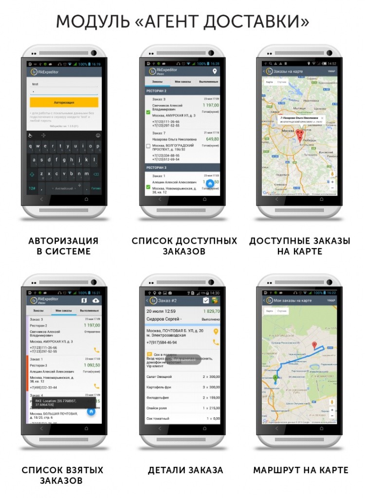 Модуль «Агент доставки» – это мобильное приложение для простоты и удобства работы курьеров доставки. 
